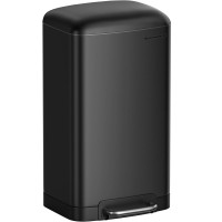 SONGMICS Cos de gunoi din otel, cu pedala si soft-close, galeata interioara, 30 litri, negru SONGMICS Cos de gunoi din otel, cu pedala si soft-close, galeata interioara, 30 litri, negru