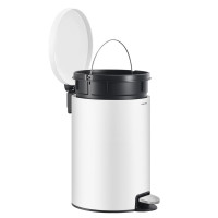 SONGMICS Cos de gunoi cu pedala 20L, capac soft close, galeata interioara detasabila, otel si plastic, 30x37x44 cm, alb