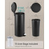 SONGMICS Cos de gunoi cu pedala, capac soft-close, galeata detasabila, otel, 30L, saci menajeri inclusi, negru [5]