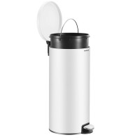 SONGMICS Cos de gunoi cu pedala, capac soft-close, galeata detasabila, otel, 30L, saci menajeri inclusi, alb SONGMICS Cos de gunoi cu pedala, capac soft-close, galeata detasabila, otel, 30L, saci menajeri inclusi, alb