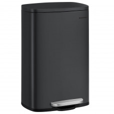 SONGMICS Cos de gunoi din inox cu pedala, capac soft close si galeata interioara detasabila, 50 litri, 43x37x63 cm, negru SONGMICS Cos de gunoi din inox cu pedala, capac soft close si galeata interioara detasabila, 50 litri, 43x37x63 cm, negru