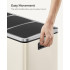 SONGMICS Cos de gunoi colectare selectiva cu 3 compartimente 3 x 18L, capace soft close, pedale, otel, 61x32x56 cm, bej [7]