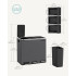 SONGMICS Cos de gunoi colectare selectiva cu 3 compartimente 3 x 18L, capace soft close, pedale, otel, 61x32x56 cm, gri mat [2]