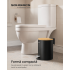 SONGMICS Cos de gunoi cu pedala, ideal pentru baie, capac din bambus cu inchidere lenta, galeata interioara detasabila, 3 litri, 17x22x24 cm, negru [5]