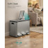 SONGMICS Cos reciclare 3 compartimente 45 L, galeti detasabile cu maner si capace soft close, inox, 46x35x62 cm, argintiu [2]
