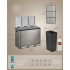 SONGMICS Cos reciclare 3 compartimente 45 L, galeti detasabile cu maner si capace soft close, inox, 46x35x62 cm, argintiu [4]