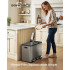 SONGMICS Cos reciclare 3 compartimente 45 L, galeti detasabile cu maner si capace soft close, inox, 46x35x62 cm, argintiu [6]