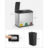 SONGMICS Cos de gunoi din inox cu 3 compartimente colectare selectiva, cu galeti interioare, 3x8litri, argintiu si negru [5]