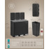 SONGMICS Cos de gunoi din inox cu 3 compartimente colectare selectiva, cu galeti interioare, inchidere lenta, 3x18 litri, negru [3]