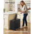 SONGMICS Cos de gunoi din inox cu 3 compartimente colectare selectiva, cu galeti interioare, inchidere lenta, 3x18 litri, negru [8]