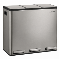 SONGMICS Cos de gunoi din inox cu 3 compartimente colectare selectiva, cu galeti interioare, inchidere lenta, 3x18 litri, gri argintiu SONGMICS Cos de gunoi din inox cu 3 compartimente colectare selectiva, cu galeti interioare, inchidere lenta, 3x18 litri, gri argintiu