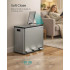 SONGMICS Cos de gunoi din inox cu 3 compartimente colectare selectiva, cu galeti interioare, inchidere lenta, 3x18 litri, gri argintiu [5]