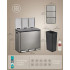SONGMICS Cos de gunoi din inox cu 3 compartimente colectare selectiva, cu galeti interioare, inchidere lenta, 3x18 litri, gri argintiu [7]