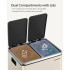 SONGMICS Cos de gunoi dublu 41x32x47 cm, 2x15L, pedale separate, capac soft-close si galeata detasabila, bej si negru [5]