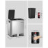 SONGMICS Cos de gunoi din inox cu 2 compartimente colectare selectiva, cu galeti interioare, 2x15litri, argintiu si negru [9]
