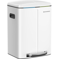SONGMICS Cos de gunoi din inox cu 2 galeti interioare, colectare selectiva, 2x20 litri, alb SONGMICS Cos de gunoi din inox cu 2 galeti interioare, colectare selectiva, 2x20 litri, alb
