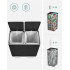 SONGMICS Cos de gunoi din inox cu 2 compartimente colectare selectiva, cu galeti interioare, 2x24 litri, negru [6]