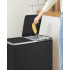 SONGMICS Cos de gunoi din inox cu 2 compartimente colectare selectiva, cu galeti interioare, 2x24 litri, negru [7]