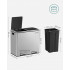 SONGMICS Cos de gunoi din inox cu 2 compartimente colectare selectiva, cu galeti interioare, 2x24 litri, argintiu [3]