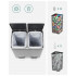 SONGMICS Cos de gunoi din inox cu 2 compartimente colectare selectiva, cu galeti interioare, 2x24 litri, argintiu [6]
