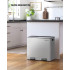 SONGMICS Cos de gunoi din inox cu 2 compartimente colectare selectiva, cu galeti interioare, 2x24 litri, argintiu [7]