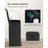 SONGMICS Cos de gunoi 2x30L, cu 2 compartimente, capac soft-close si galeti interioare, otel, negru [6]