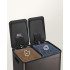 SONGMICS Cos de gunoi 2x30L, cu 2 compartimente, capac soft-close si galeti interioare, otel, gri antracit [4]