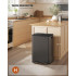 SONGMICS Cos de gunoi 2x30L, cu 2 compartimente, capac soft-close si galeti interioare, otel, gri antracit [6]