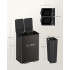 SONGMICS Cos de gunoi 2x30L, cu 2 compartimente, capac soft-close si galeti interioare, otel, gri antracit [7]