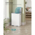 SONGMICS Cos de gunoi 2x30L, cu 2 compartimente, capac soft-close si galeti interioare, otel, alb mat [2]