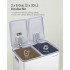 SONGMICS Cos de gunoi 2x30L, cu 2 compartimente, capac soft-close si galeti interioare, otel, alb mat [4]