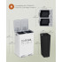 SONGMICS Cos de gunoi 2x30L, cu 2 compartimente, capac soft-close si galeti interioare, otel, alb mat [5]