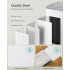 SONGMICS Cos de gunoi 2x30L, cu 2 compartimente, capac soft-close si galeti interioare, otel, alb mat [7]