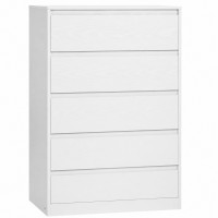 VASAGLE Comoda cu 5 sertare, design modern minimalist, PAL si MDF, 60x40x97 cm, alb VASAGLE Comoda cu 5 sertare, design modern minimalist, PAL si MDF, 60x40x97 cm, alb