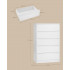 VASAGLE Comoda cu 5 sertare, design modern minimalist, PAL si MDF, 60x40x97 cm, alb [2]