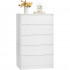 VASAGLE Comoda cu 5 sertare, design modern minimalist, PAL si MDF, 60x40x97 cm, alb [8]