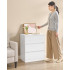 VASAGLE Comoda cu 3 sertare, design modern minimalist, PAL si MDF, 60x40x75 cm, alb [5]