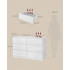 VASAGLE Comoda cu 6 sertare, design modern minimalist, PAL si MDF, 119x40x75 cm, alb [2]