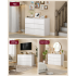 VASAGLE Comoda cu 6 sertare, design modern minimalist, PAL si MDF, 119x40x75 cm, alb [3]