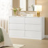 VASAGLE Comoda cu 6 sertare, design modern minimalist, PAL si MDF, 119x40x75 cm, alb [4]