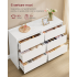 VASAGLE Comoda cu 6 sertare, design modern minimalist, PAL si MDF, 119x40x75 cm, alb [5]