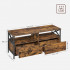 VASAGLE Comoda TV cu 2 sertare si 2 rafturi, cadru metalic, stil industrial, 120x40x50 cm, maro rustic [2]