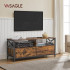 VASAGLE Comoda TV cu 2 sertare si 2 rafturi, cadru metalic, stil industrial, 120x40x50 cm, maro rustic [7]
