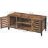 VASAGLE Comoda joasa pentru suport TV, cu rafturi si 2 spatii de depozitare cu usa, stil industrial, 110x40x50cm, maro rustic si negru [6]