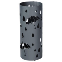 SONGMICS Suport metalic pentru umbrele, cu carlige si tava de picurare, 20x20x49 cm, gri antracit mat