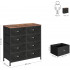 SONGMICS Comoda cu cadru metalic si 8 sertare din textil, stil industrial, 80x30x82cm, maro rustic si negru [3]