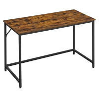 VASAGLE Birou calculator cu blat din PAL, cadru metalic, stil industrial, 120x60x75 cm, maro rustic