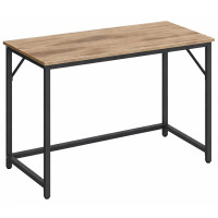 VASAGLE Birou calculator cu blat din PAL, cadru metalic, stil industrial, 100x50x76 cm, maro camel