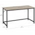 VASAGLE Birou calculator cu cadru metalic si blat PAL, stil industrial, 135x60x76 cm, gri stejar [8]