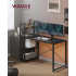 VASAGLE Birou cu raft lateral, montare stanga sau dreapta, industrial, 60x132x119 cm, negru [2]